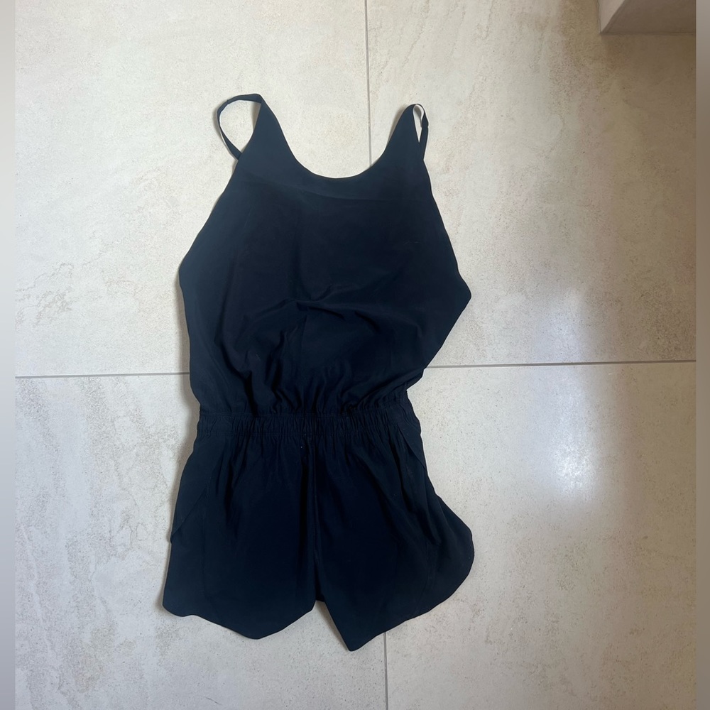 Athleta black cross back romper
